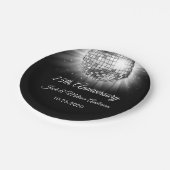 25th Wedding Jubileum Party Silver Disco Ball Papieren Bordje (Gekanteld)