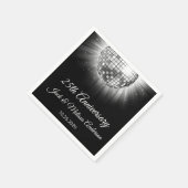 25th Wedding Jubileum Party Silver Disco Ball Servetten (Hoek)