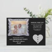 25th Wedding Jubileum Party Silver RSVP Card (Staand voorkant)