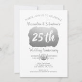 25th Wedding Jubileum Persoonlijk Faux Silver Kaart (Voorkant)