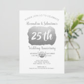 25th Wedding Jubileum Persoonlijk Faux Silver Kaart (Staand voorkant)
