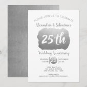 25th Wedding Jubileum Persoonlijk Faux Silver Kaart (Voorkant / Achterkant)