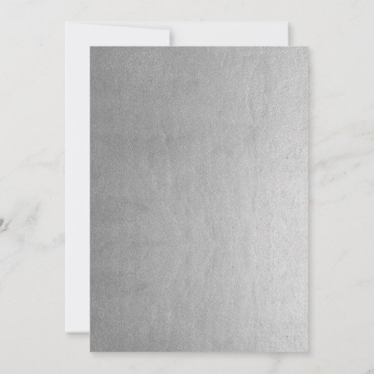 25th Wedding Jubileum Persoonlijk Faux Silver Kaart (Achterkant)