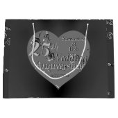 25th Wedding Jubileum Roos Heart Gift Bag Groot Cadeauzakje