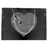 25th Wedding Jubileum Roos Heart Gift Bag Groot Cadeauzakje
