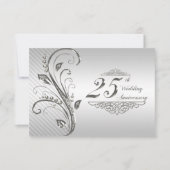 25th Wedding Jubileum RSVP Kaart (Voorkant)