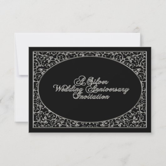 25th Wedding Jubileum RSVP Uitnodiging Kaart (Voorkant)