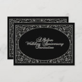 25th Wedding Jubileum RSVP Uitnodiging Kaart (Voorkant / Achterkant)