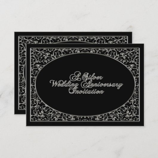 25th Wedding Jubileum RSVP Uitnodiging Kaart (Voorkant / Achterkant)