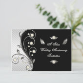 25th Wedding Jubileum RSVP Uitnodiging Kaart (Staand voorkant)