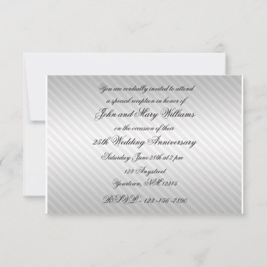 25th Wedding Jubileum RSVP Uitnodiging Kaart (Achterkant)