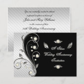25th Wedding Jubileum RSVP Uitnodiging Kaart (Voorkant / Achterkant)