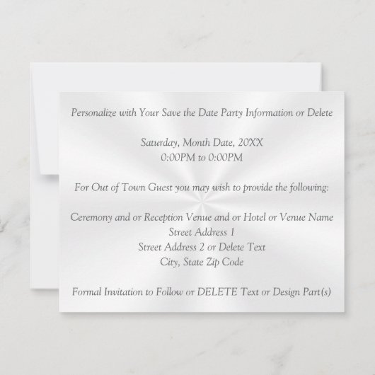 25th Wedding Jubileum Save the Date Cards Kaart (Achterkant)