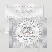 25th Wedding Jubileum Save the Date Cards Kaart (Voorkant / Achterkant)