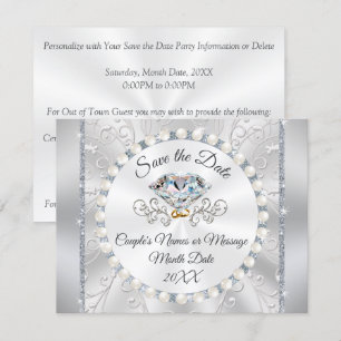 25th Wedding Jubileum Save the Date Cards Kaart