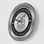 25th Wedding Jubileum Silver & Black Grote Klok (Hoek)