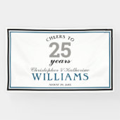 25th Wedding Jubileum Silver Cheers tot 25 jaar Spandoek (Horizontaal)