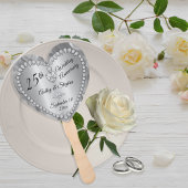 25th Wedding Jubileum Silver Diamonds Keepslag Handwaaier