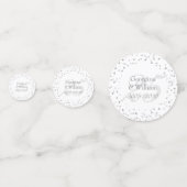 25th Wedding Jubileum Silver Hearts Confetti (Voorkanten)