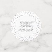 25th Wedding Jubileum Silver Hearts Confetti (Kleine voorkant)