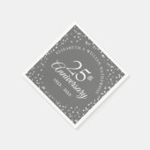 25th Wedding Jubileum Silver Hearts Confetti Servet (Hoek)