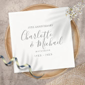 25th Wedding Jubileum Silver Simple Signature Servet