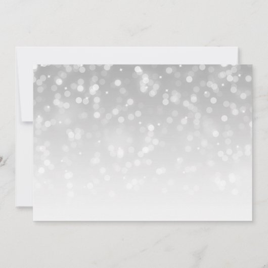 25th Wedding Jubileum Silver Sparkle Lights Kaart (Achterkant)