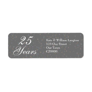 25th Wedding Jubileum Silver Stardust Confetti Etiket