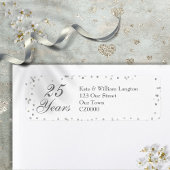 25th Wedding Jubileum Silver Stardust Confetti Etiket