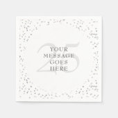 25th Wedding Jubileum Silver Stardust Confetti Servet (Voorkant)