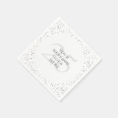 25th Wedding Jubileum Silver Stardust Confetti Servet (Hoek)