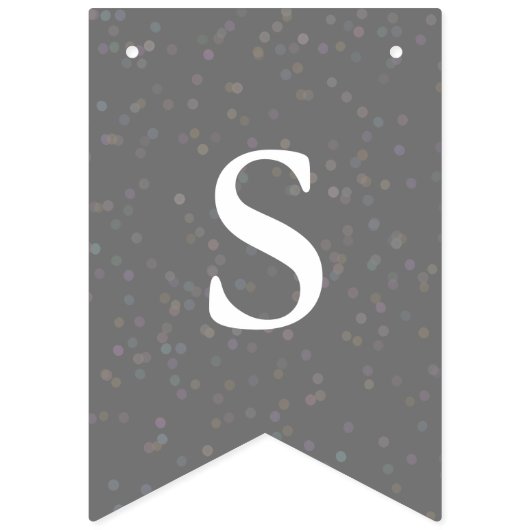 25th Wedding Jubileum Silver Stardust Confetti Vlaggetjes (Tweede vlag)