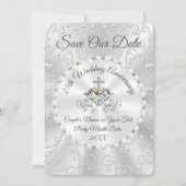 25th Wedding Jubileum SPEELT de DATUM kaarten op (Voorkant)