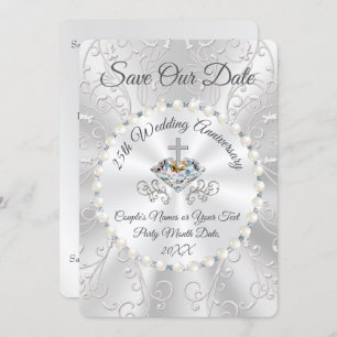 25th Wedding Jubileum SPEELT de DATUM kaarten op