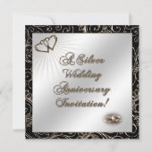 25th Wedding Jubileum Uitnodiging Kaart (Voorkant)