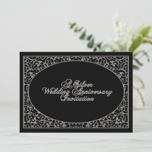 25th Wedding Jubileum Uitnodiging Kaart (Staand voorkant)