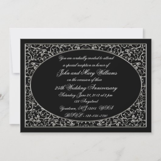 25th Wedding Jubileum Uitnodiging Kaart (Achterkant)