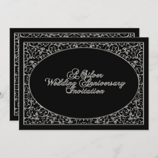 25th Wedding Jubileum Uitnodiging Kaart (Voorkant / Achterkant)