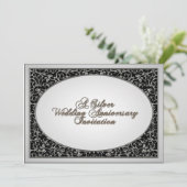 25th Wedding Jubileum Uitnodiging Kaart (Staand voorkant)