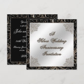 25th Wedding Jubileum Uitnodiging Kaart (Voorkant / Achterkant)