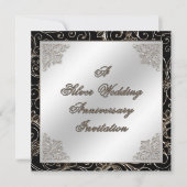 25th Wedding Jubileum Uitnodiging Kaart (Voorkant)