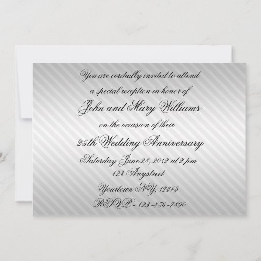 25th Wedding Jubileum Uitnodiging Kaart (Achterkant)