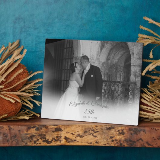 25th Wedding Photo Jubileum Silver Fotoplaat (Zijkant)