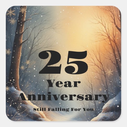 25th Year Anniversary Still Falling For You Bond  Vierkante Sticker (Voorkant)