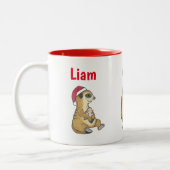 '25ver. Cute 4 Meerkats Christmas Holiday Mug Tweekleurige Koffiemok (Links)