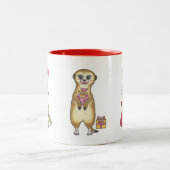 '25ver. Cute 4 Meerkats Christmas Holiday Mug Tweekleurige Koffiemok (Center)