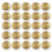 25x Gold Sanitizer Stickers Spread Love Not Germs (Voorkant)