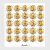 25x Gold Sanitizer Stickers Spread Love Not Germs (Vel)