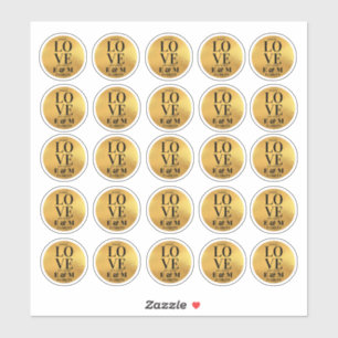25x Gold Sanitizer Stickers Spread Love Not Germs