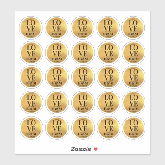 25x Gold Sanitizer Stickers Spread Love Not Germs (Vel)